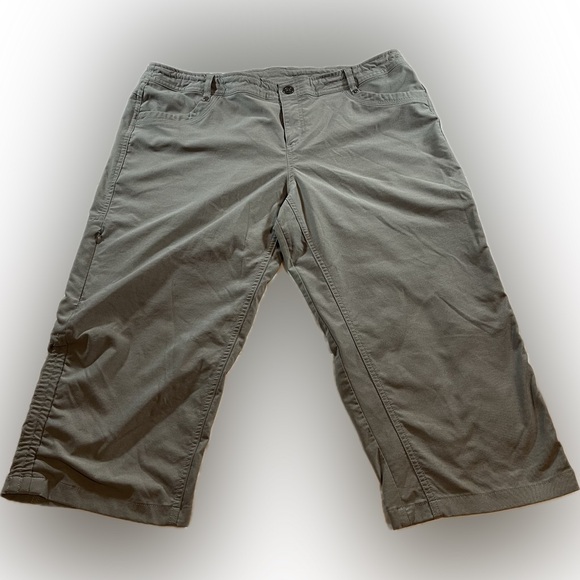Kuhl Pants - Kuhl Hiking Pants Gray/Green Women's Sz 16 Side Pocket Ruched/Gather RN #108846